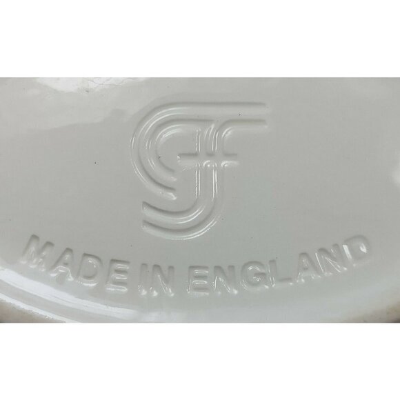 Vintage Red Pepper Mushrooms Carrots Tomatoes Gold Rim Ceramic Gravy Boat - Picture 4 of 10